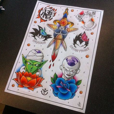 Dragon Ball Z Tattoo Flash Sheet By Hamdoggz On Deviantart Z Tattoo
