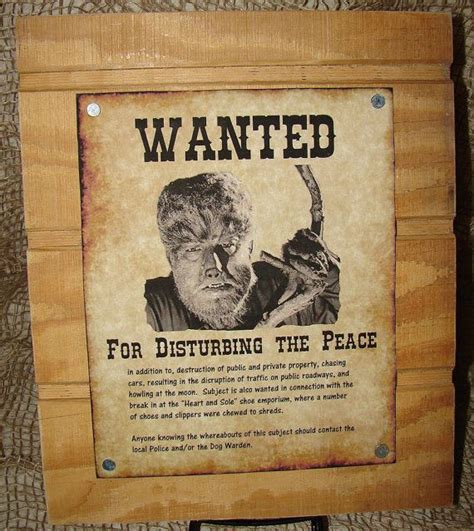 Wanted Poster For Werewolf Halloween Art Work Halloween Art