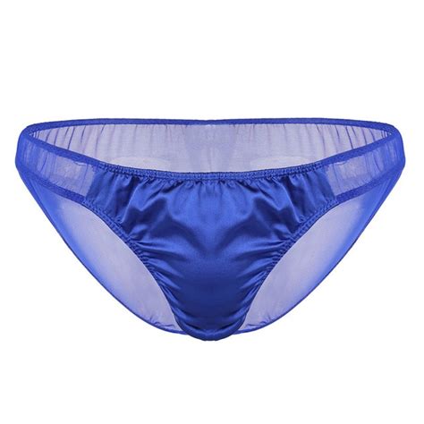 Iefiel Breathable Mesh Shiny Ruffle Bikini Briefs Underwear Panties Gay Male Jockstrap Sissy