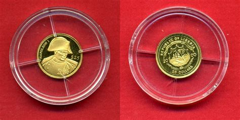 Liberia 25 Dollar Minigoldmünze 2000 Napoleon Pp In Kapsel Ma Shops