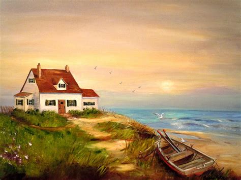 Cottage By The Sea Painting By Barbara Pirkle Fine Art America