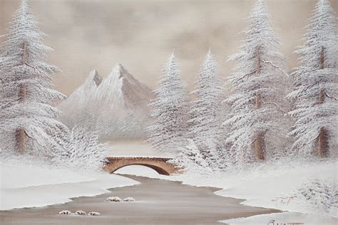 Vintage Winter Scene Original Oil Painting Canvas Oil Etsy Uk