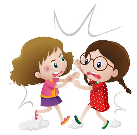 Two Angry Girls Fighting Stock Illustration Illustration