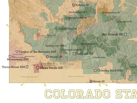 Colorado State Parks And Federal Lands Map 18x24 Poster Best Maps Ever