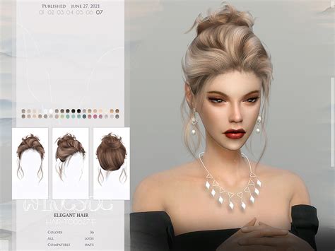 The Sims Resource Wings To0628 Elegant Hair）