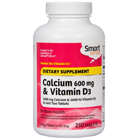 Smart Sense Calcium 600 Mg And Vitamin D3 250 Ct