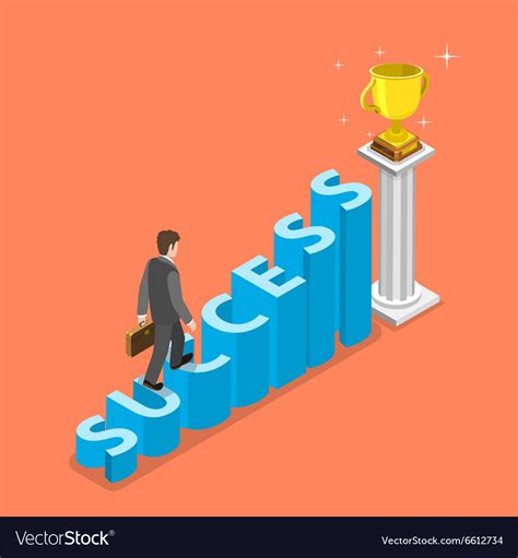 Stairs To Success Isometric Concept Royalty Free Vector