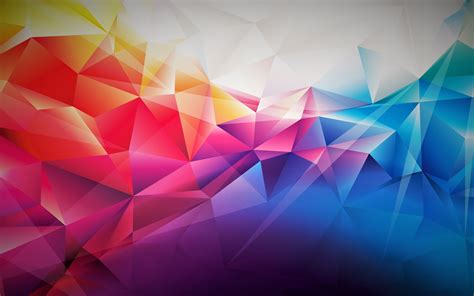 Multicolored Geometric Shape Wallpaper Abstract Blue Yellow Red Hd