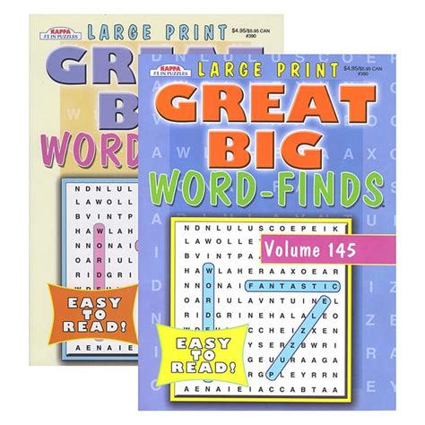 Kappa Large Print Great Big Word Finds Puzzle Book Bazic Products