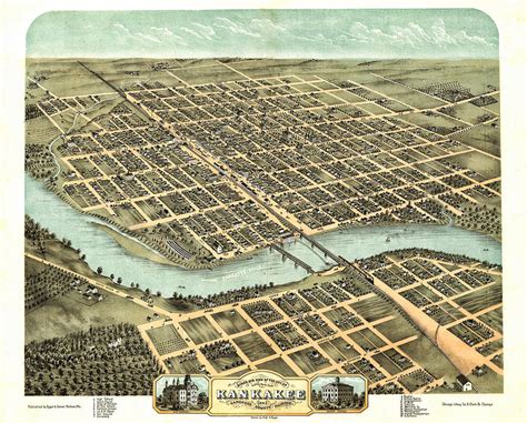 1869 Map Of Kankakee Photograph By Stephen Stookey Pixels