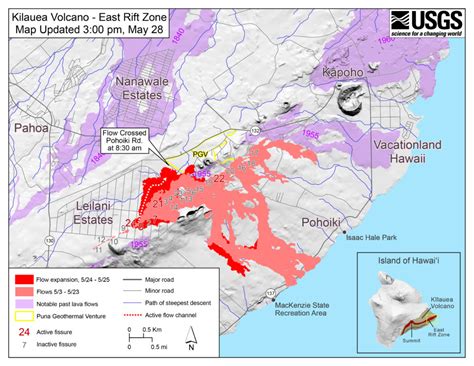 New Map Shows Where Lava Flow Crossed Pohoiki Road Big Island Now