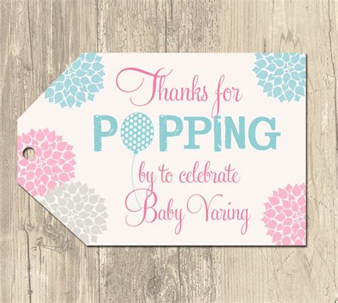 Use these thank you tags and tie one to each gift. shes about to pop free shower printables | Ready to Pop ...