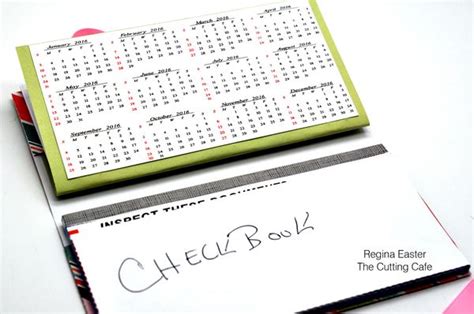 The Cutting Cafe 2017 Checkbook Calendar Printable Set