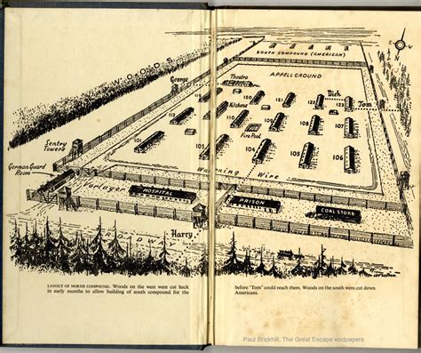 Map Of Pow Camp Stalag Luft Iii Showing The Locations Of The Great