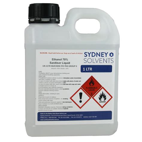 Ethanol 70 1 Litre Sydney Solvents