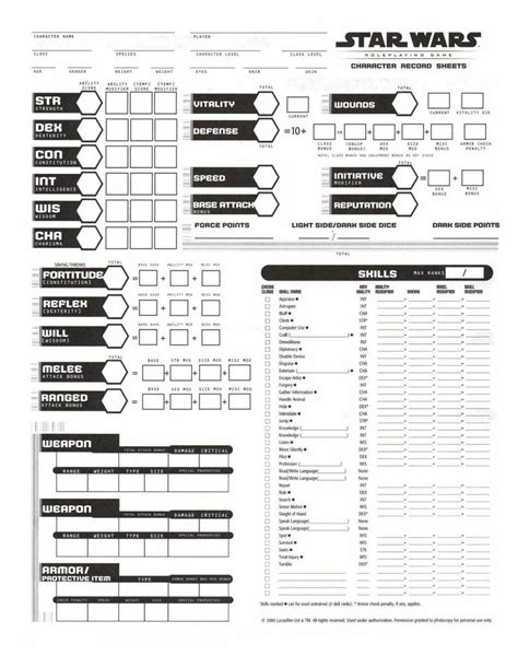 Theforce Net Rpg Archives Rpg Character Sheet Star Wars Quotes