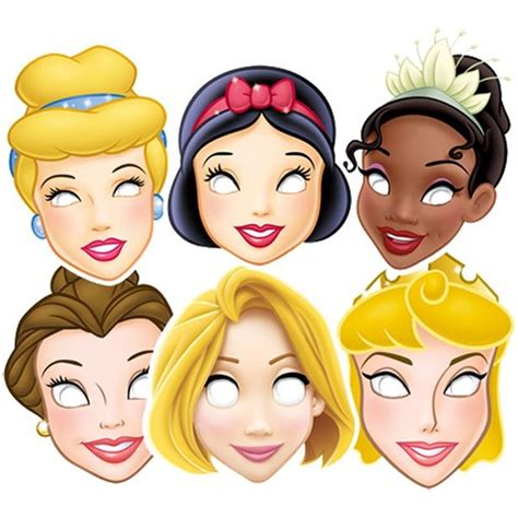 6 Máscaras De Princesas De Disney Partyes