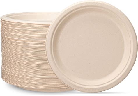 Amazon Com Comfy Package 100 Compostable Heavy Duty Paper Plates