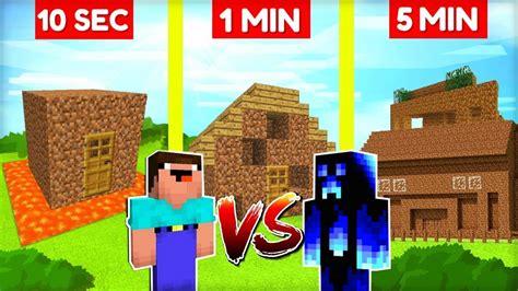 Noob Vs Pro HlinĚnÝ DŮm Za 10 Sec 1 Min 5 Min V Minecraftu Youtube