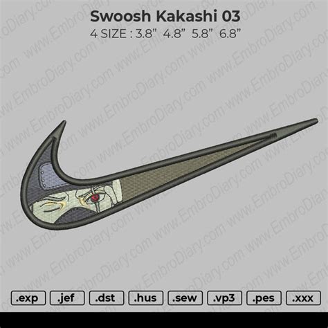 Swoosh Kakashi 03 Embroidery Embroiderystores