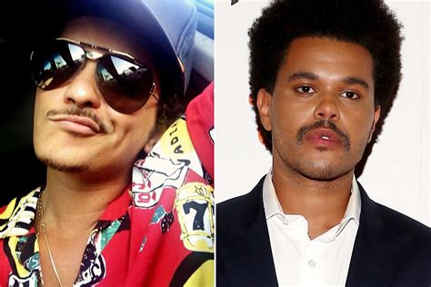 Bruno Mars Thinks The Weeknds New Mustache Looks Like His