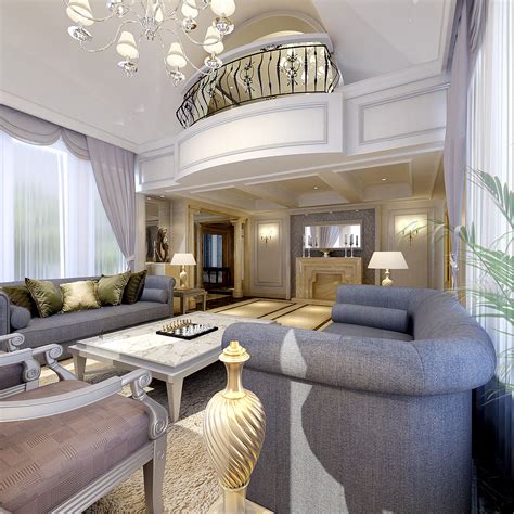 Posh Living Room With Balcony 3d Model Max