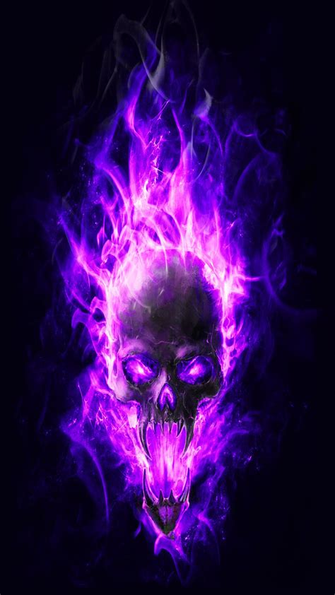 Purple Flame Skull