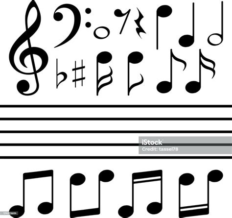 Vector Icons Set Music Note Stock Illustration Download Image Now