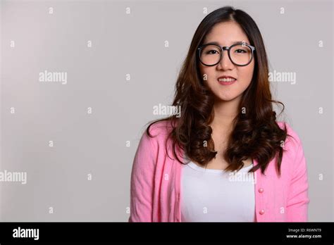 Portrait Of Young Happy Asian Woman Wearing Eyeglasses Stock Photo Alamy