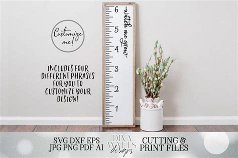 Growth Chart Ruler Farmhouse Sign Svg Dxf Eps Svgs