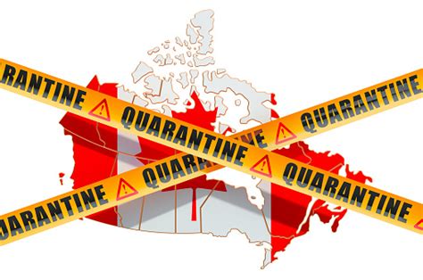 Quarantine In Canada Concept Canadian Map With Caution Barrier Tapes 3d