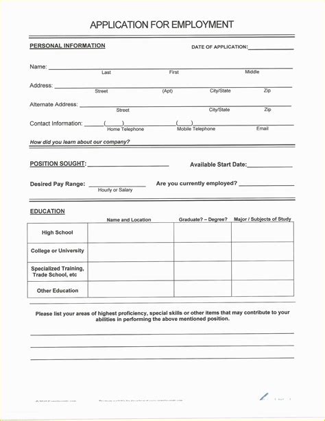 Pdf Printable Blank Resume Form Wraplimo