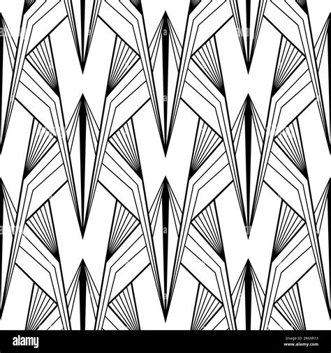 Art Deco Wallpaper Black And White Seamless Pattern In Roaring