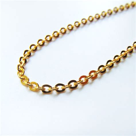 ROLO FLAT CHAINS GOLD PLATED - Deris Silver