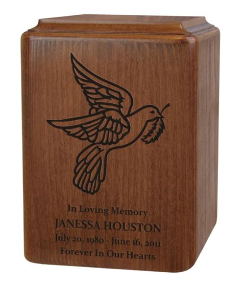 Peaceful Dove Memorial Laser Engraved Urn