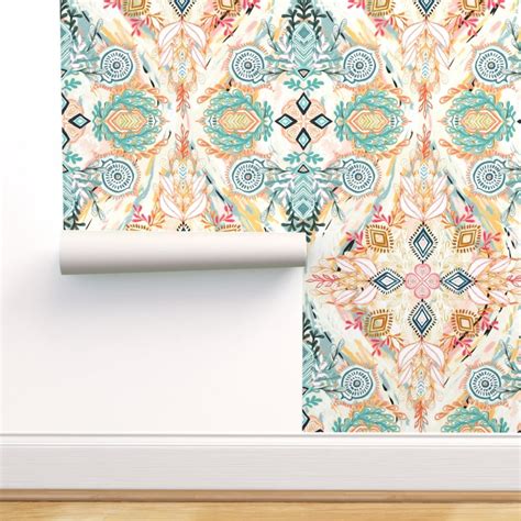 Peel And Stick Removable Wallpaper Abstract Tile Decor Summer Home