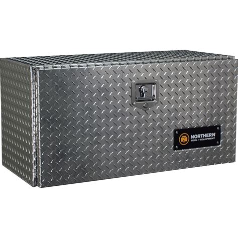 Rds Aluminum Silver Metal Diamond Plate Storage Container Box W Lock 48in