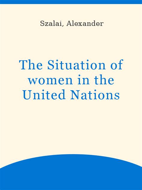 The Situation Of Women In The United Nations