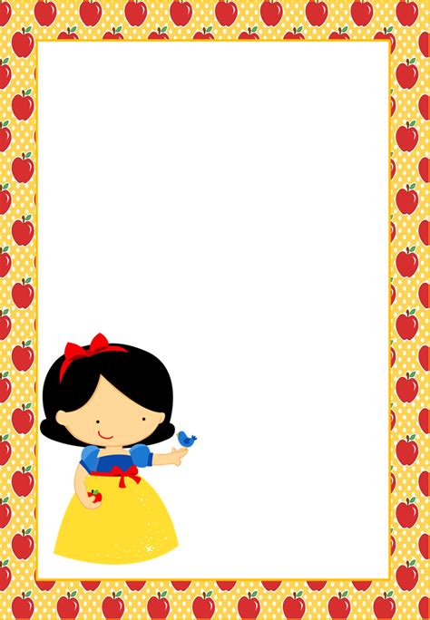 Snow White Free Printable Frames Invitations Or Cards Oh My Fiesta