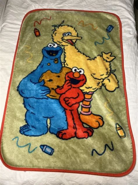 Sesame Street Plush Throw Blanket Elmo Cookie Monster Oscar Big Bird Brand New 15 00 Picclick