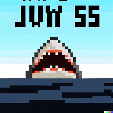 Jaws Movie Poster Pixel Art Rdalle2