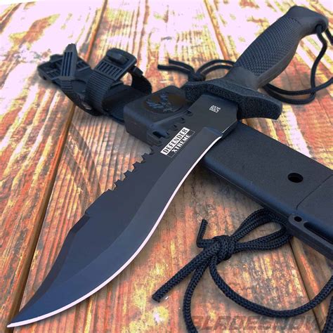 Tactical Bowie Survival Hunting Black Knife Military