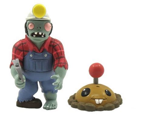 Plants Vs Zombies Digger Zombie 3 Action Figures With Potato Mine