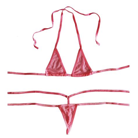 Womens Sheer Extreme Bikini Halterneck Top And Tie Sides Micro Thong Sets Buy Online In Qatar