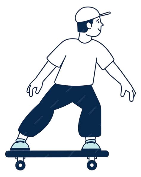 Menino Andando De Skate ícone De Criança Ativa De Rua Vetor Premium