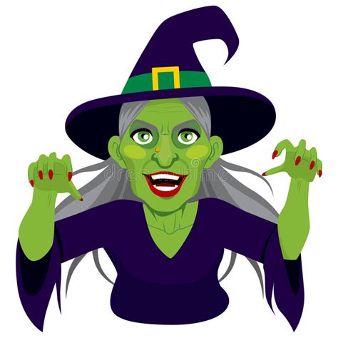 Old Evil Scary Witch Stock Vector Illustration Of Happy
