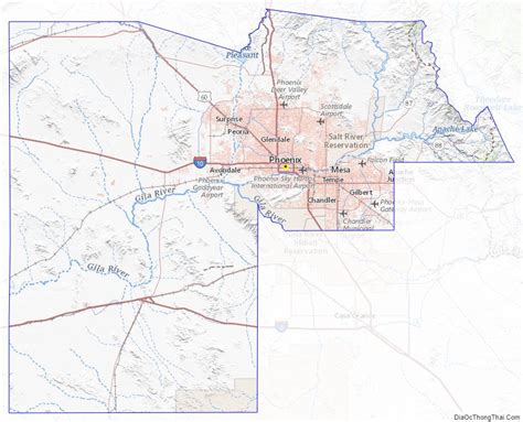 Map Of Maricopa County Arizona Địa Ốc Thông Thái