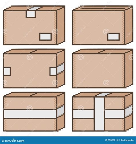 Pixel Art Box For Design Stock Vector Illustration Of Shape 55323211