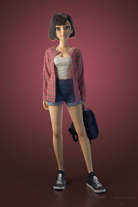 Ds Max Corona Blend R Knower School Female Character
