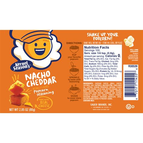 Kernel Seasons Nacho Cheddar Popcorn Seasoning Sauer Brands